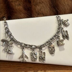Silver Bracelet with Ballet and Dog Charms